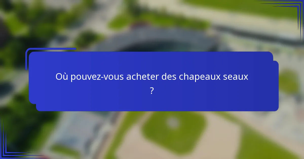 Où pouvez-vous acheter des chapeaux seaux ?